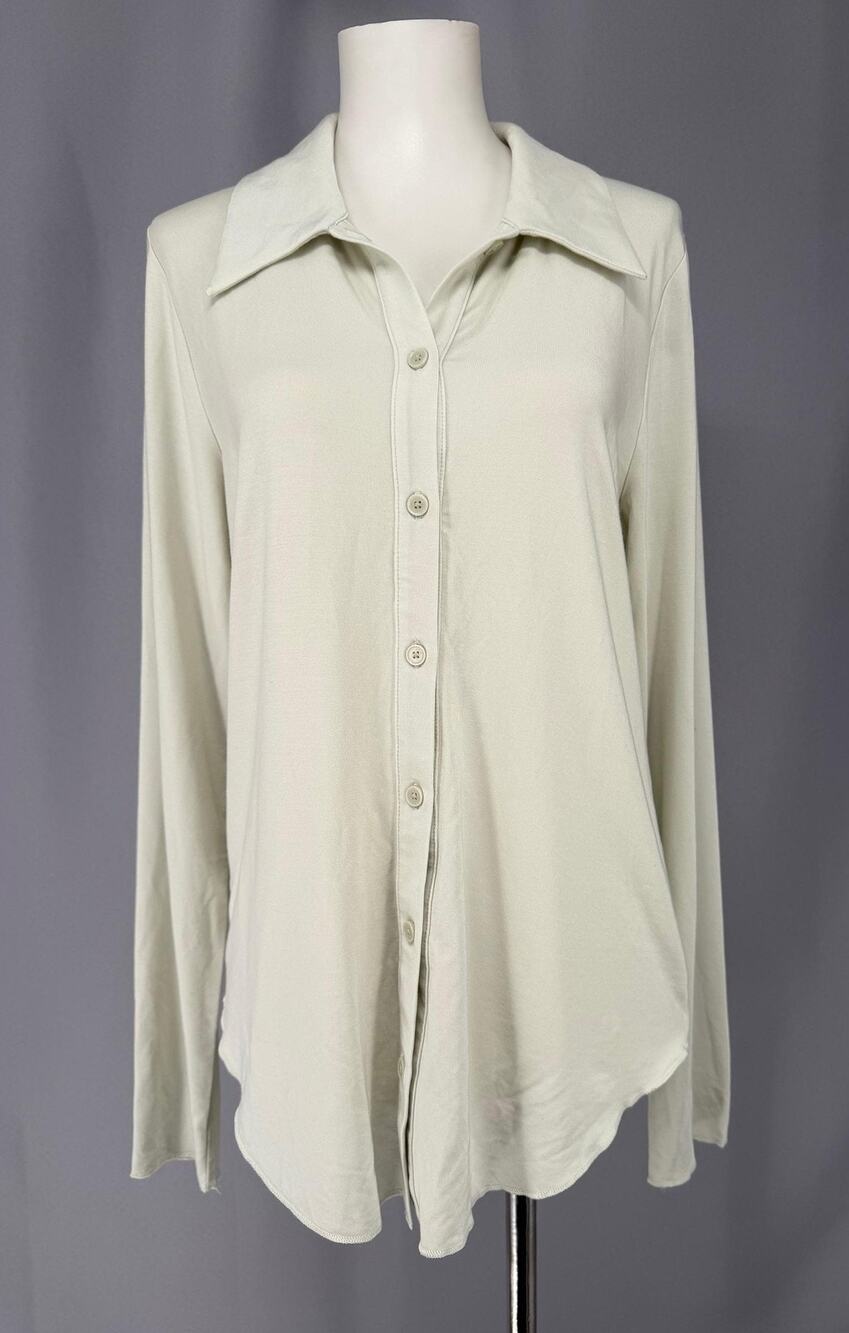 Wilfred Tunic Womens Large Light Green Button Long Sleeve Lagenlook
